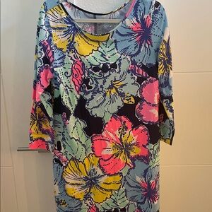 Lilly Pulitzer Floral Dress - Pink, Blue, Yellow